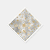 Elegant Silver Gold Kerstmis Snowflake Patroon Servet (Hoek)