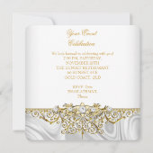 Elegant Silver Gold Lace Diamond Birthday Party Kaart (Achterkant)