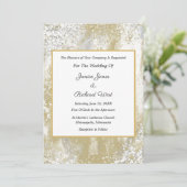 Elegant Silver Gold Lijst Wedding Invitation Kaart (Staand voorkant)