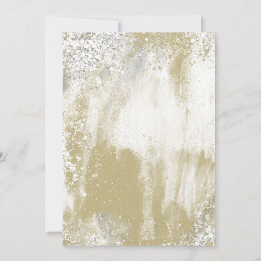 Elegant Silver Gold Lijst Wedding Invitation Kaart (Achterkant)