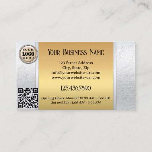 Elegant Silver Gold Loyalty Visitekaartje (Achterkant)