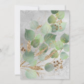 ELEGANT SILVER GOLD MARBLE BOTANICAL 2 INVITATION KAART (Achterkant)
