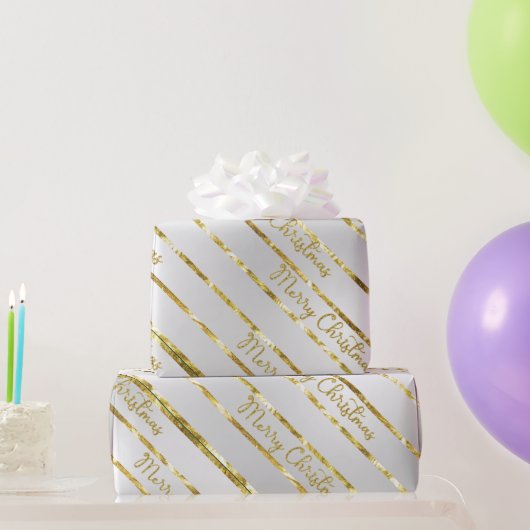 Elegant Silver Gold Merry kerst Cadeaupapier (Feestgeschenken)
