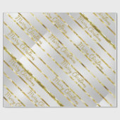 Elegant Silver Gold Merry kerst Cadeaupapier (Vlak)