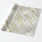 Elegant Silver Gold Merry kerst Cadeaupapier (Uitgerold)