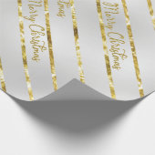 Elegant Silver Gold Merry kerst Cadeaupapier (Hoek)
