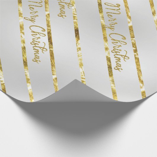 Elegant Silver Gold Merry kerst Cadeaupapier (Hoek)