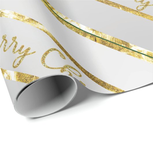 Elegant Silver Gold Merry kerst Cadeaupapier (Rol Hoek)