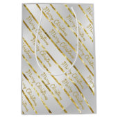 Elegant Silver Gold Merry kerst Medium Cadeauzakje (Voorkant)