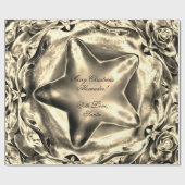 Elegant Silver Gold Sepia Kerstster Chic Cadeaupapier (Vlak)