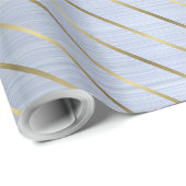 Elegant Silver Gold Striped Wrapping Paper Cadeaupapier (Rol Hoek)