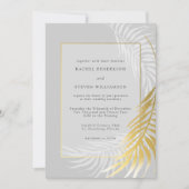 Elegant Silver Gold Wedding Tropical Greenery Kaart (Voorkant)