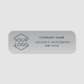  Elegant Silver Gradient Logo Employee Plastic  Naamplaatje (Voorkant)
