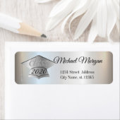 Elegant Silver Graduation Cap Etiket (Insitu)
