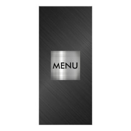 Elegant Silver Gray Black Menue Chic Reclamekaart