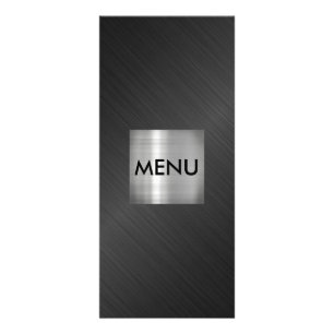 Elegant Silver Gray Black Menue Chic Reclamekaart