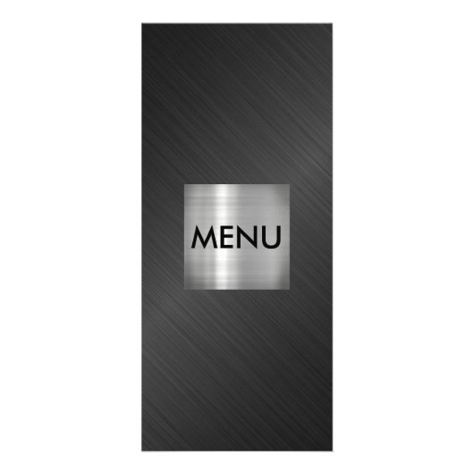 Elegant Silver Gray Black Menue Chic Reclamekaart (Voorkant)