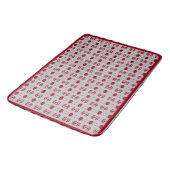 Elegant Silver Gray & Burgundy Pattern Badmat (Gekanteld)