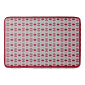 Elegant Silver Gray & Burgundy Pattern Badmat (Voorkant)