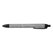 Elegant Silver Gray Custom Wedding Monogram Zwarte Inkt Pen (Bodem)
