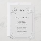 Elegant Silver Gray DO Graduation Party Invitation Kaart (Voorkant)