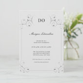 Elegant Silver Gray DO Graduation Party Invitation Kaart (Staand voorkant)