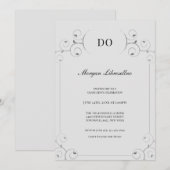 Elegant Silver Gray DO Graduation Party Invitation Kaart (Voorkant / Achterkant)