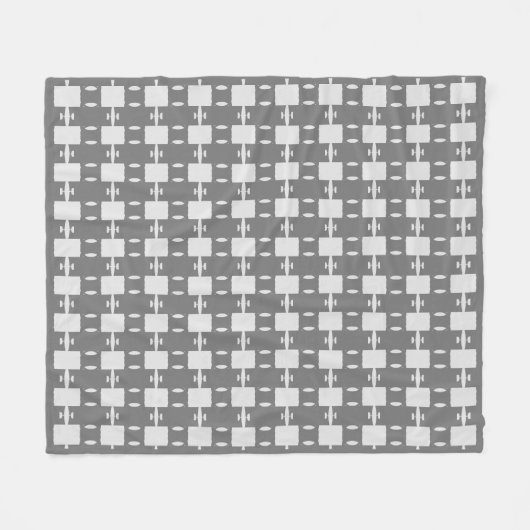 Elegant Silver Gray Geometric Pattern Fleece Deken (Voorkant (Horizontaal))