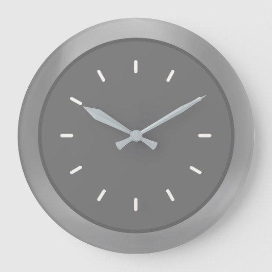 Elegant Silver Gray Grote Klok (Voorkant)