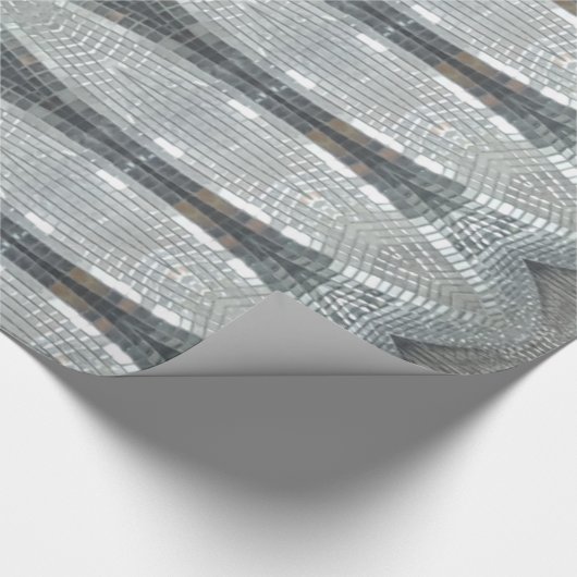 Elegant Silver Gray Mosaic Pattern Festive Chic Cadeaupapier (Hoek)