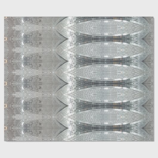 Elegant Silver Gray Mosaic Pattern Festive Chic Cadeaupapier (Vlak)