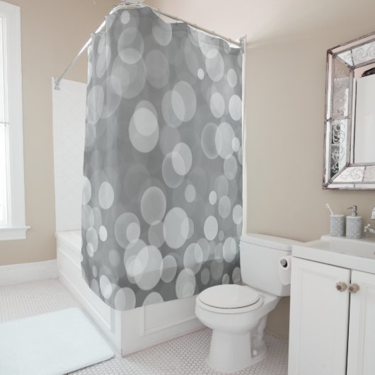 ELEGANT SILVER GRAY PATTERNED SHOWER CURTATION DOUCHEGORDIJN (In situ)