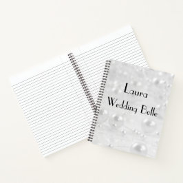 Elegant Silver Gray Personalized Wedding Belle Notitieboek