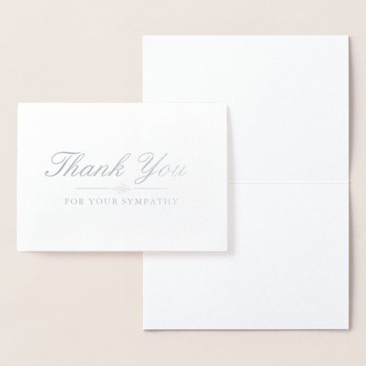 Elegant Silver & Gray Sympathie Dank u Folie Kaarten (Display)
