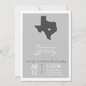 Elegant Silver Gray Texas Wedding Invitation Kaart (Voorkant)