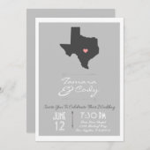 Elegant Silver Gray Texas Wedding Invitation Kaart (Voorkant / Achterkant)