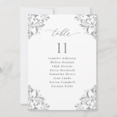 Elegant Silver Gray Wedding Seding Chart Kaarten (Voorkant)