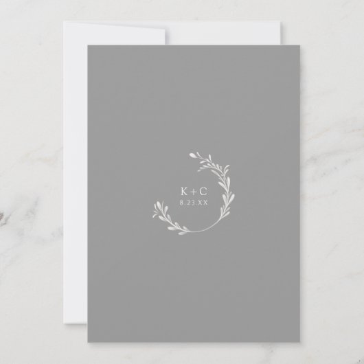 Elegant Silver Gray Wedding Seding Chart Kaarten (Achterkant)