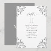 Elegant Silver Gray Wedding Seding Chart Kaarten (Voorkant / Achterkant)