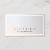 Elegant Silver Gray White Border Professional Contactkaartje (Voorkant)