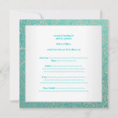 Elegant Silver Green Paisley Party Invitation Kaart (Achterkant)
