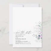 Elegant Silver Greenery bewaar de datum Aankondiging (Voorkant)