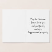 Elegant Silver Greenery Red Flower kerstfoto Folie Kaarten (Binnen)