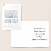 Elegant Silver Greenery Red Flower kerstfoto Folie Kaarten (Display)