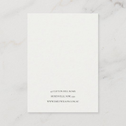 ELEGANT SILVER GRENS BLUSH PINK EARRING DISPLAY VISITEKAARTJE (Achterkant)