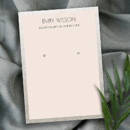 ELEGANT SILVER GRENS BLUSH PINK EARRING DISPLAY VISITEKAARTJE