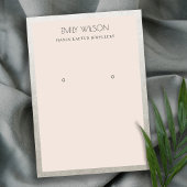 ELEGANT SILVER GRENS BLUSH PINK EARRING DISPLAY VISITEKAARTJE