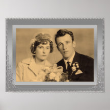 Elegant Silver Grens lijst aangepast poster foto's