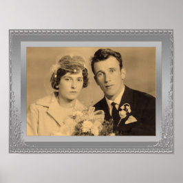 Elegant Silver Grens lijst aangepast poster foto's