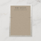 ELEGANT SILVER GRENS RUST KRAFT KETTING DISPLAY VISITEKAARTJE (Voorkant)